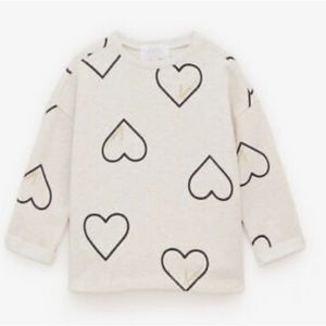 Zara kids girls heart love sweatshirt ❤️